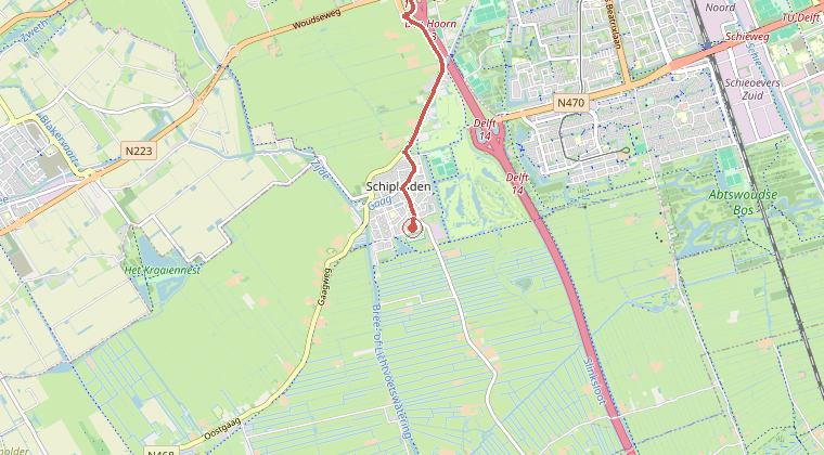 Kaart van de omgeving van de melding