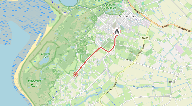 Kaart van de omgeving van de melding