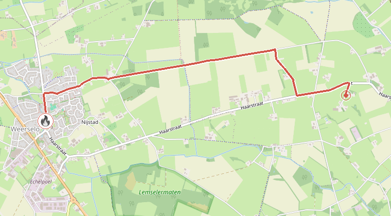 Kaart van de omgeving van de melding