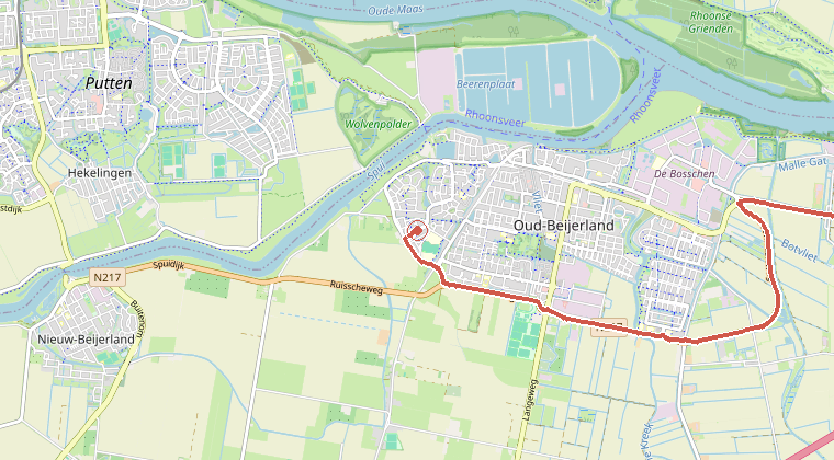 Kaart van de omgeving van de melding