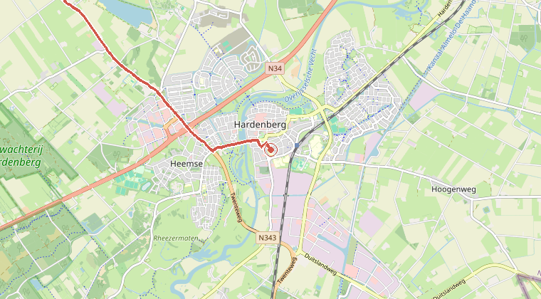 Kaart van de omgeving van de melding