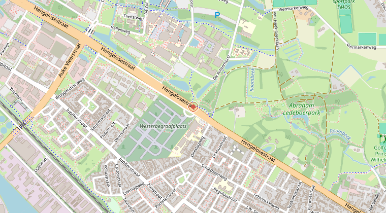 Kaart van de omgeving van de melding