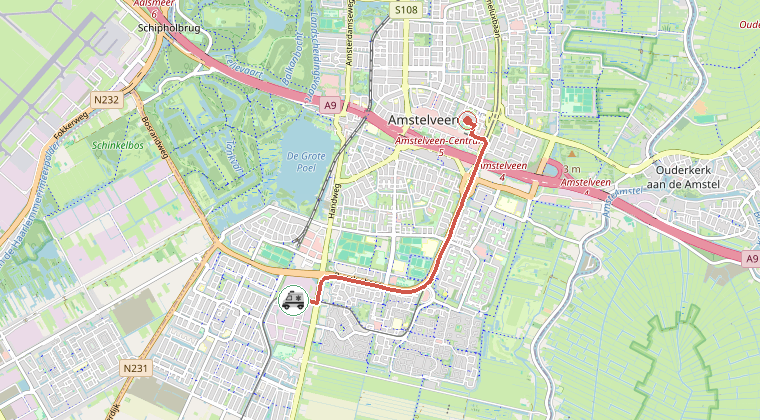 Kaart van de omgeving van de melding