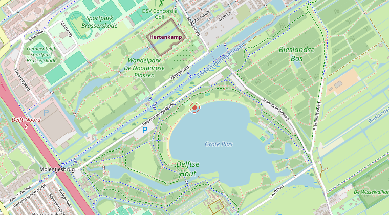 Kaart van de omgeving van de melding