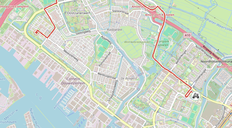 Kaart van de omgeving van de melding
