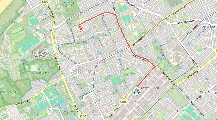 Kaart van de omgeving van de melding
