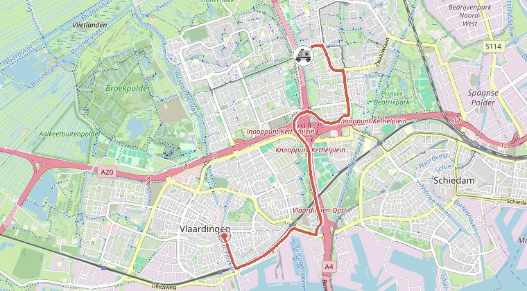 Kaart van de omgeving van de melding
