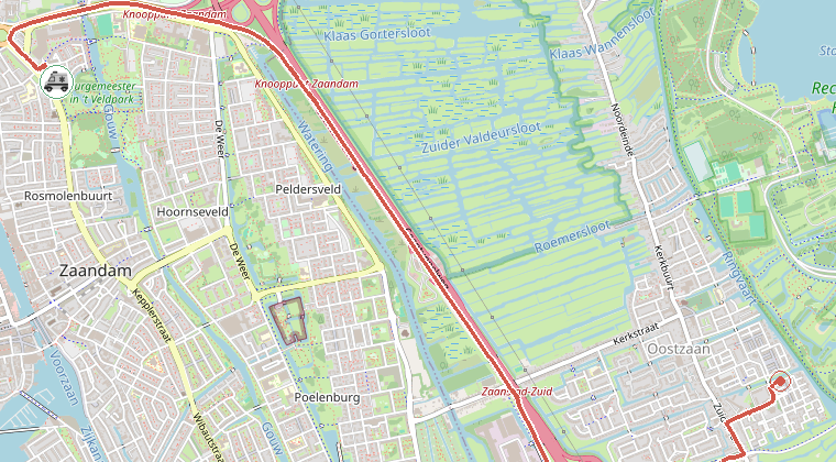 Kaart van de omgeving van de melding
