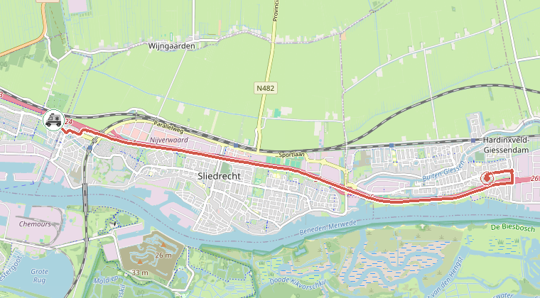 Kaart van de omgeving van de melding