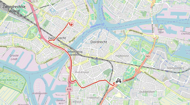 Kaart van de omgeving van de melding
