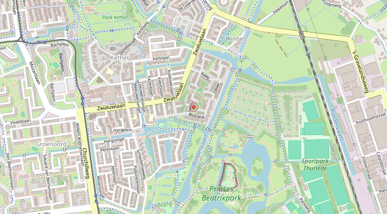 Kaart van de omgeving van de melding