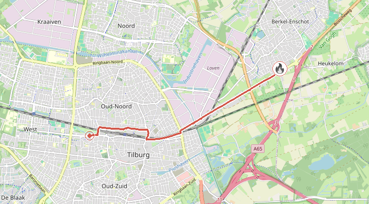 Kaart van de omgeving van de melding