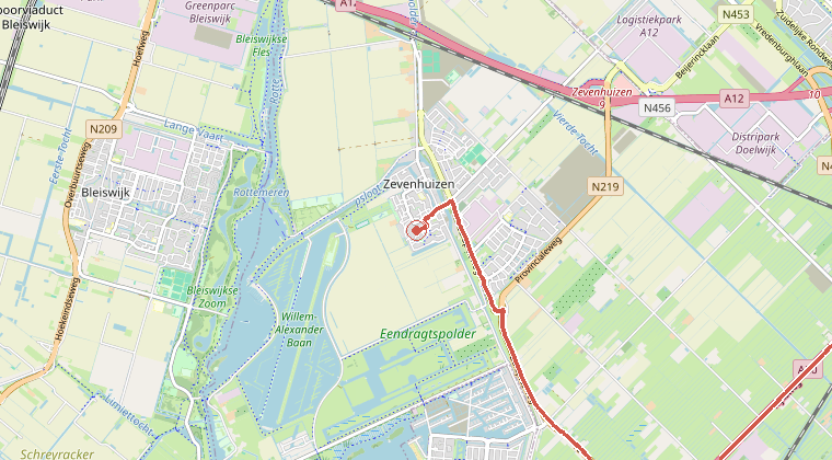 Kaart van de omgeving van de melding