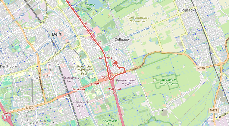Kaart van de omgeving van de melding