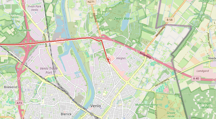 Kaart van de omgeving van de melding