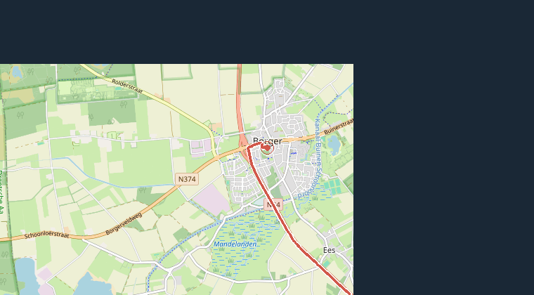 Kaart van de omgeving van de melding