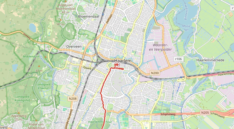 Kaart van de omgeving van de melding