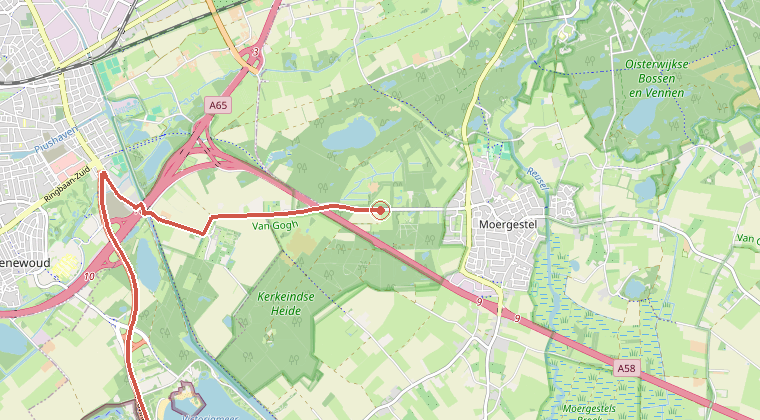 Kaart van de omgeving van de melding