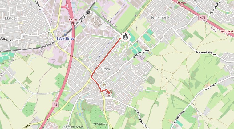 Kaart van de omgeving van de melding