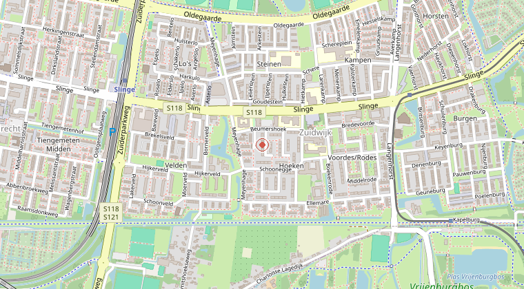 Kaart van de omgeving van de melding