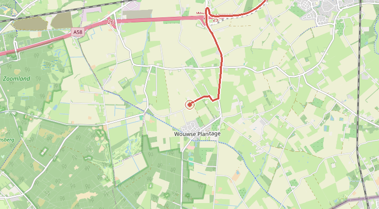 Kaart van de omgeving van de melding