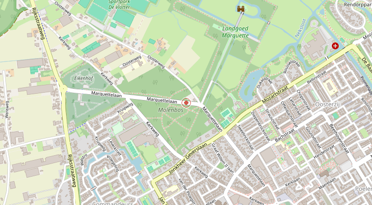 Kaart van de omgeving van de melding