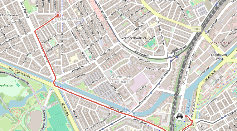Kaart van de omgeving van de melding