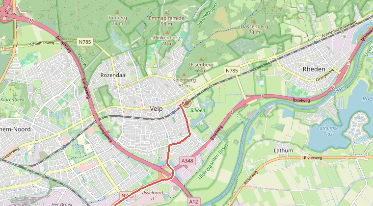 Kaart van de omgeving van de melding