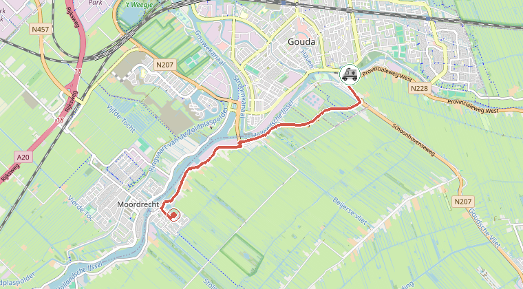Kaart van de omgeving van de melding