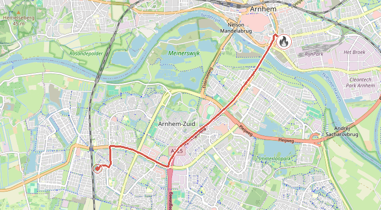 Kaart van de omgeving van de melding