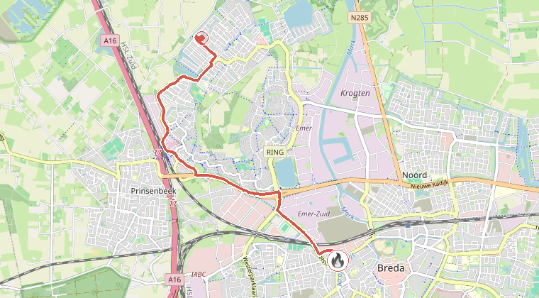 Kaart van de omgeving van de melding
