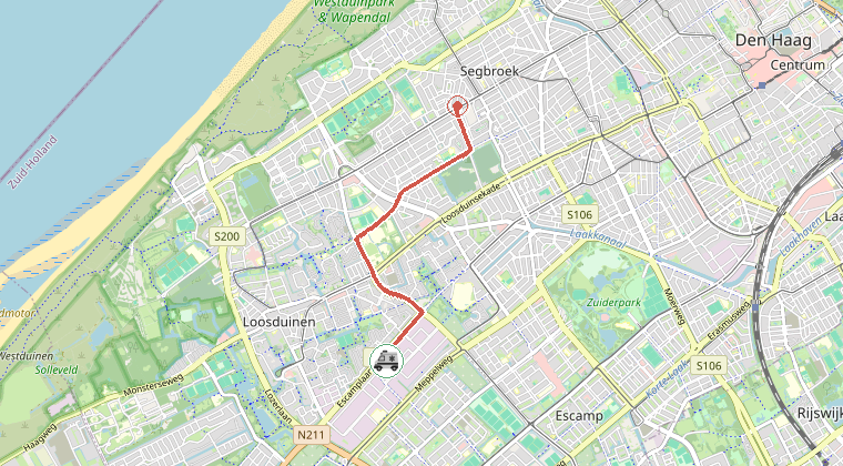 Kaart van de omgeving van de melding