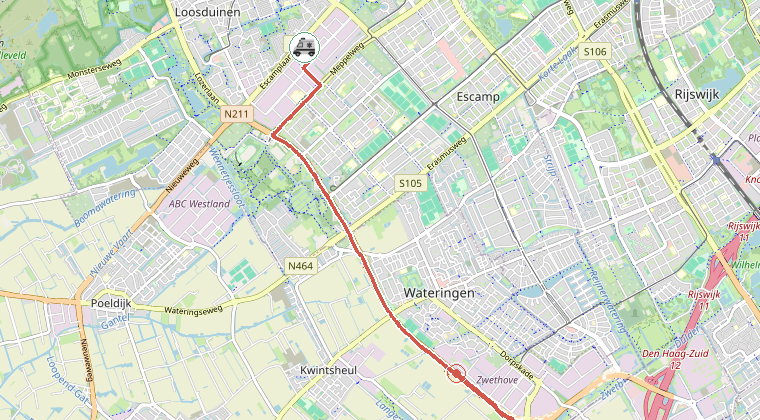 Kaart van de omgeving van de melding