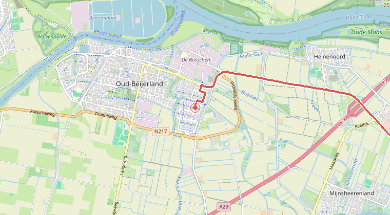 Kaart van de omgeving van de melding