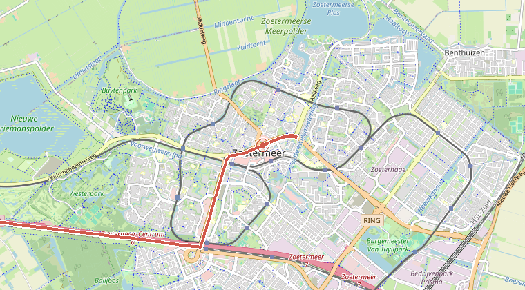 Kaart van de omgeving van de melding