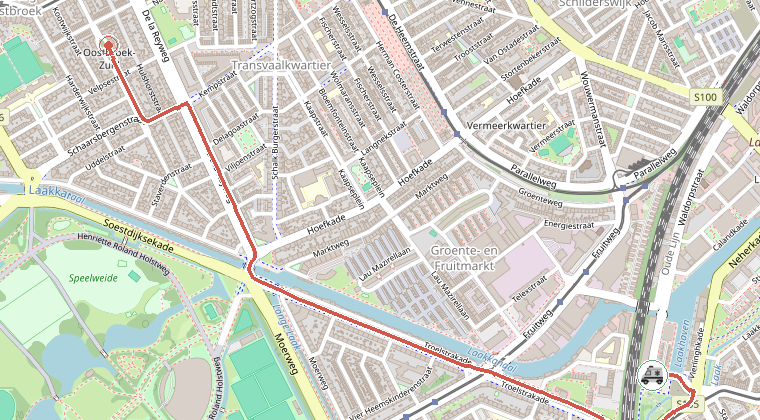 Kaart van de omgeving van de melding