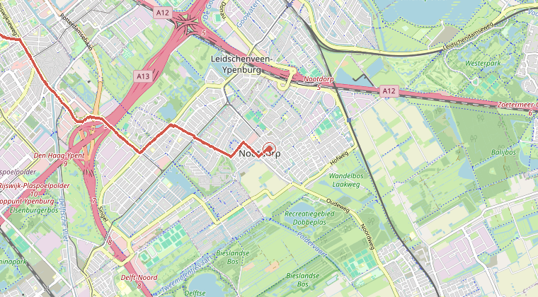 Kaart van de omgeving van de melding