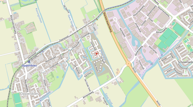 Kaart van de omgeving van de melding
