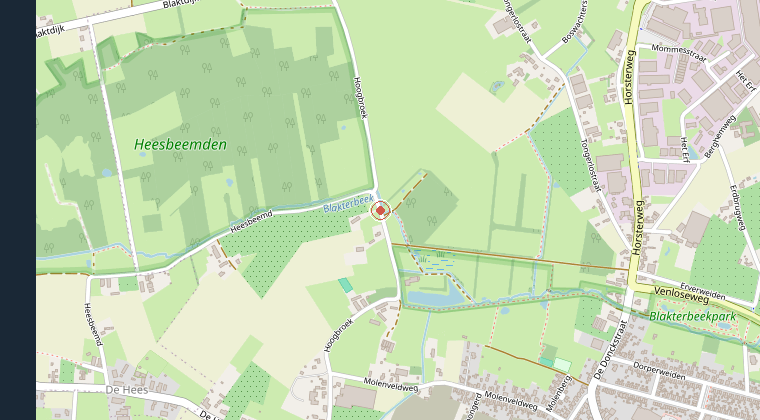 Kaart van de omgeving van de melding