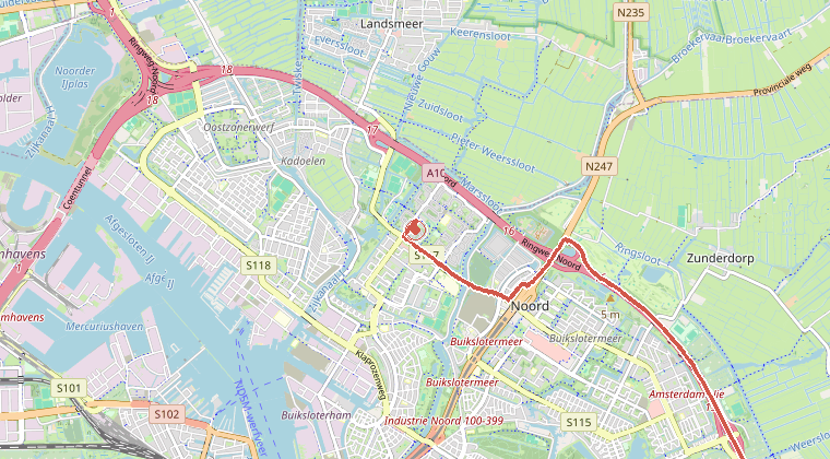 Kaart van de omgeving van de melding