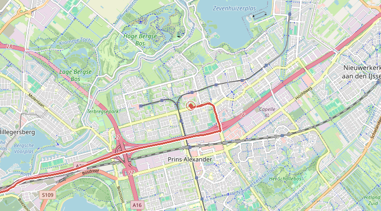 Kaart van de omgeving van de melding
