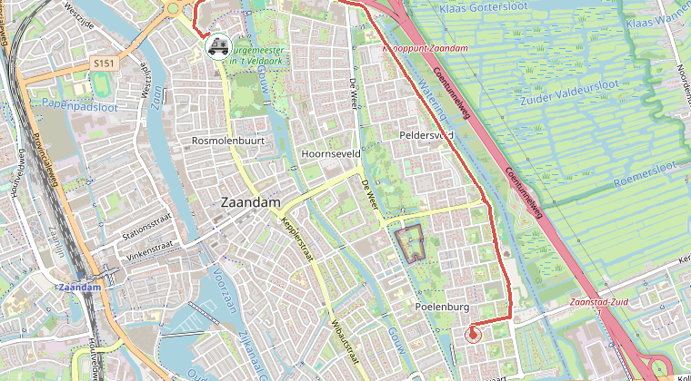 Kaart van de omgeving van de melding