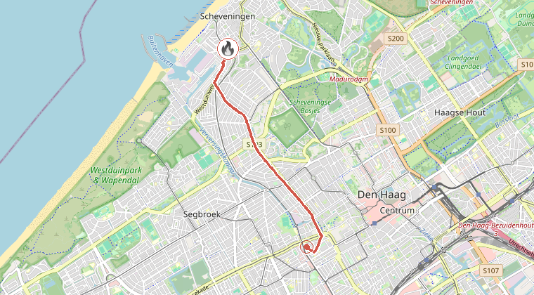 Kaart van de omgeving van de melding