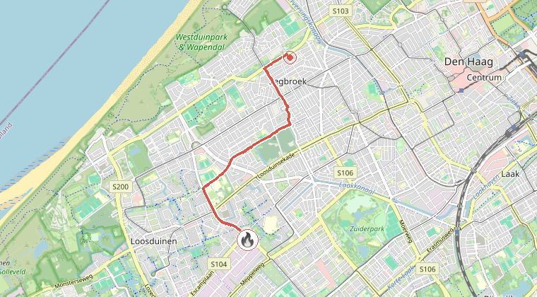 Kaart van de omgeving van de melding