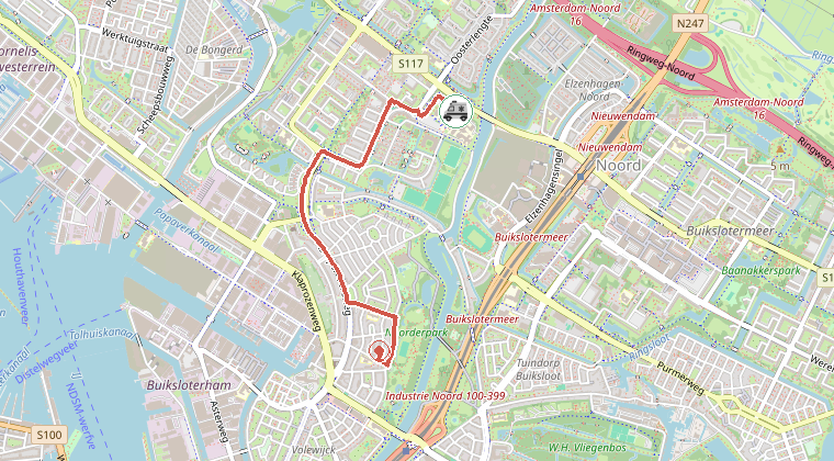 Kaart van de omgeving van de melding