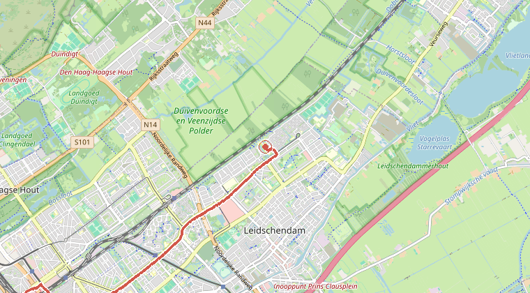 Kaart van de omgeving van de melding