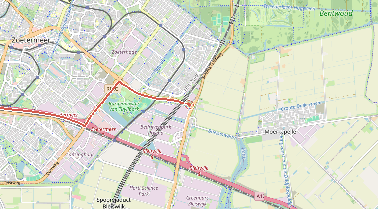 Kaart van de omgeving van de melding