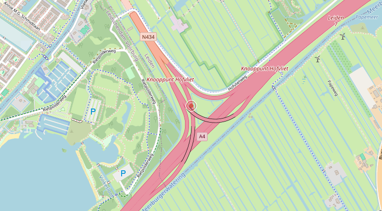 Kaart van de omgeving van de melding