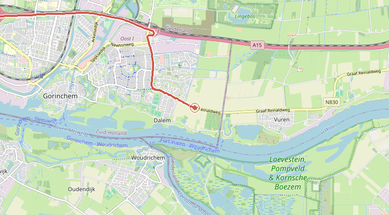 Kaart van de omgeving van de melding