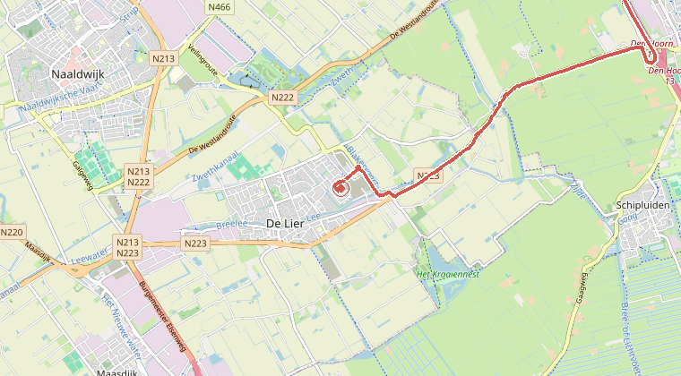 Kaart van de omgeving van de melding